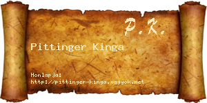 Pittinger Kinga névjegykártya